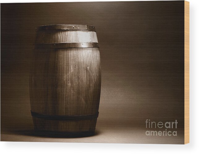Barrel Wood Print featuring the photograph Old Whisky Barrel by Olivier Le Queinec