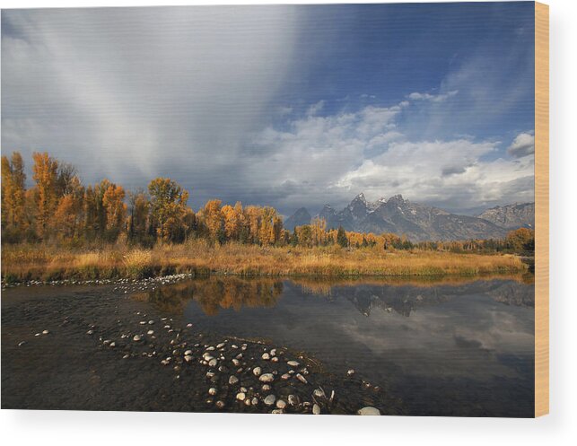 Grand Teton National Park Wood Print featuring the photograph Ominous Skies by Leda Robertson