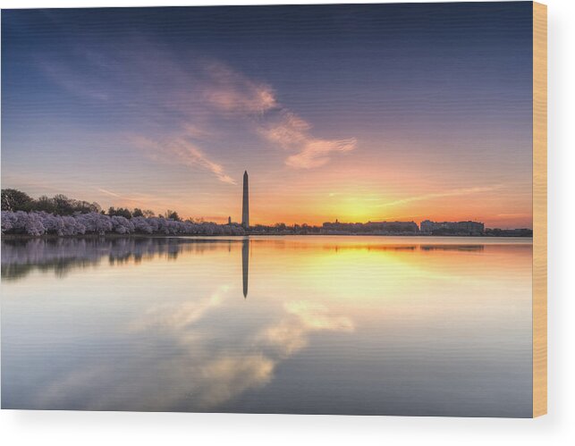 Tidal Basin Wood Print featuring the photograph On The Basin by Edward Kreis