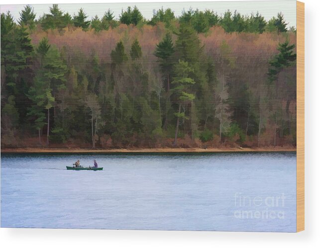 Walden Pond Wood Print featuring the digital art On Walden Pond by Jayne Carney