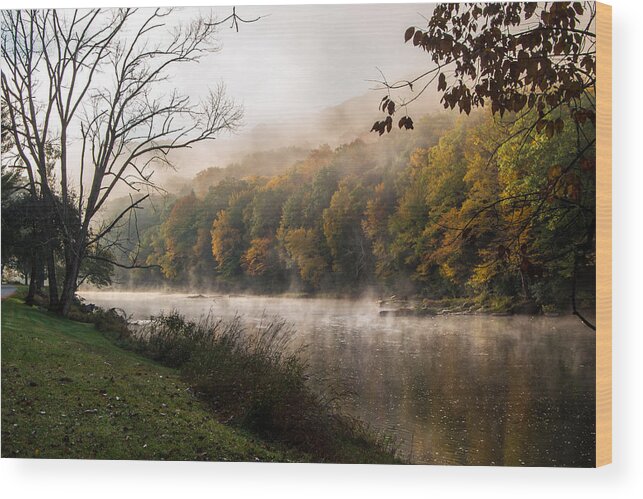 Fog Wood Print featuring the photograph One Foggy Morning by Anthony Thomas