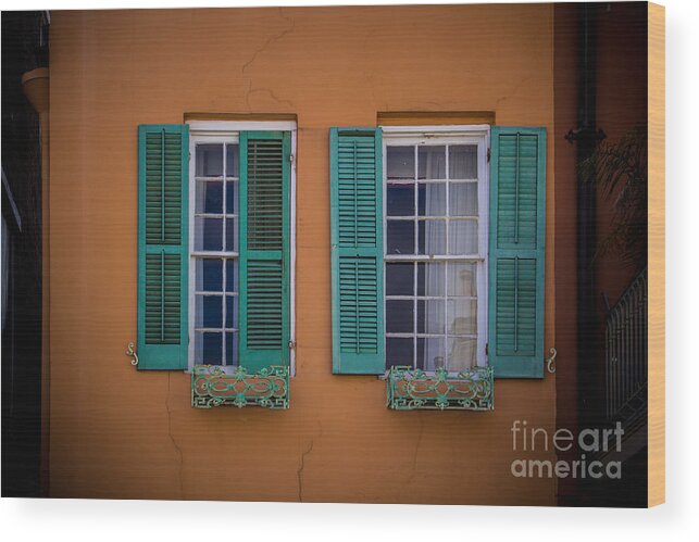 New Orleans Wood Print featuring the photograph Open Shutters by Perry Webster