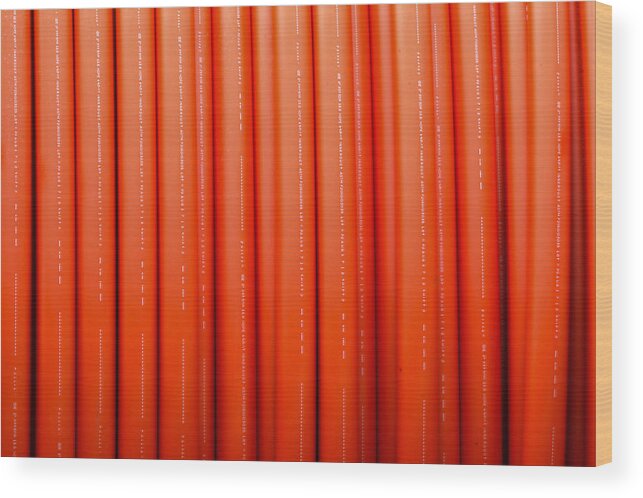 Repetition Wood Print featuring the photograph Orange innerduct by Steve Gravano