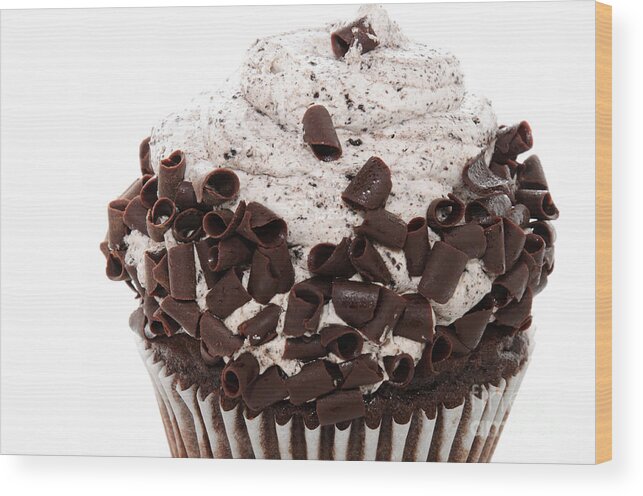 Andee Design Chocolate Wood Print featuring the photograph Oreo Cookie Cupcake 2 by Andee Design