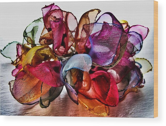 Organza Wood Print featuring the photograph Organza Petals by Marianna Mills