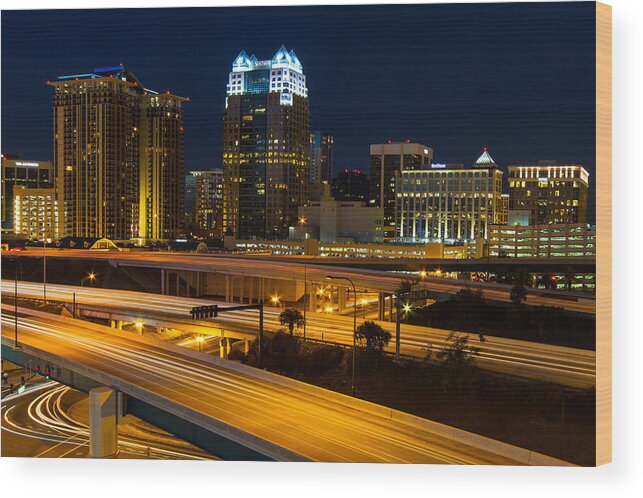 Florida Wood Print featuring the photograph Orlando Downtown by Stefan Mazzola