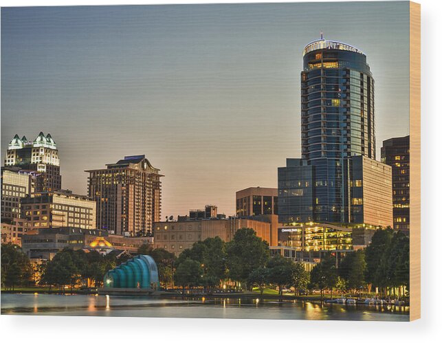 Florida Wood Print featuring the photograph Orlando Skyline by Stefan Mazzola