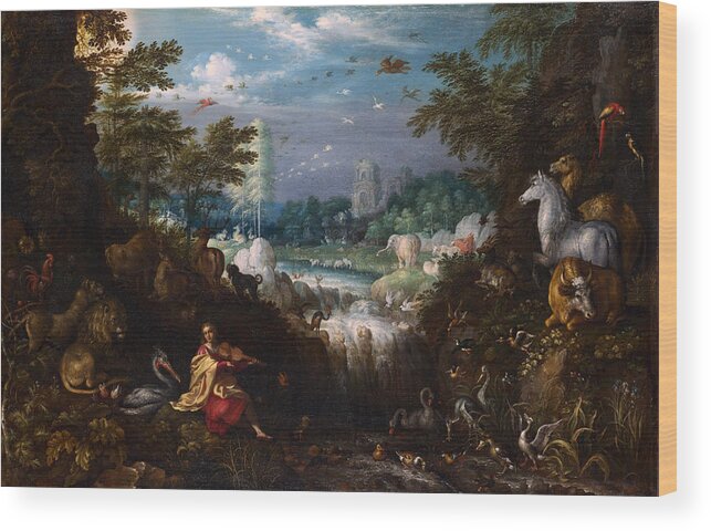Roelant Savery Wood Print featuring the painting Orpheus by Roelant Savery