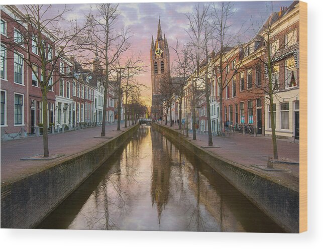 Tranquility Wood Print featuring the photograph Oude Kerk, Delft by Meleah Reardon Photography