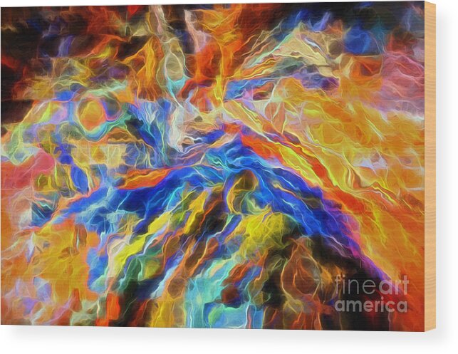 Hebrews 12 Verse 29 Wood Print featuring the digital art Our God is a Consuming Fire by Margie Chapman