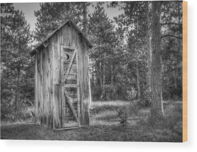 Outhouse Wood Print featuring the photograph Outdoor Plumbing by Scott Norris