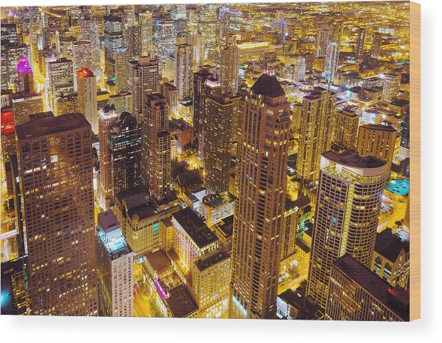 Chicago Wood Print featuring the photograph Over Chicago by Joel Olives