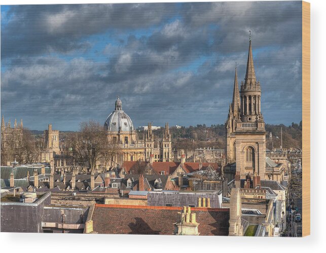 Architecture Wood Print featuring the photograph Oxford Skyline by Mark Llewellyn