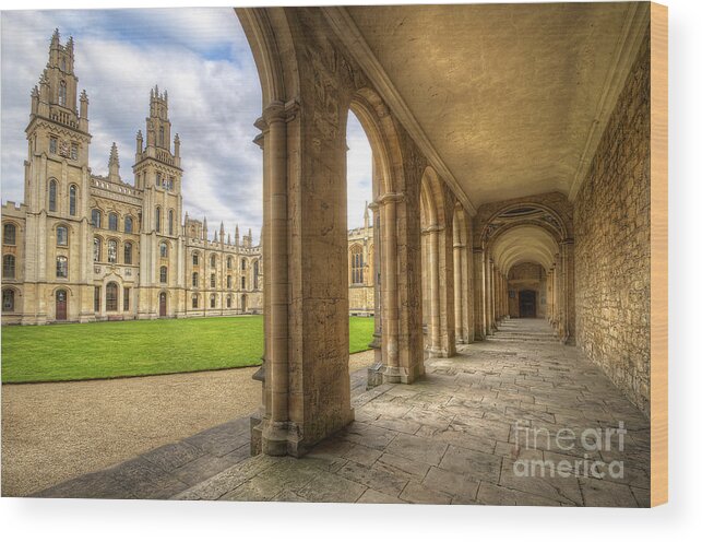 Oxford Wood Print featuring the photograph Oxford University - All Souls College 2.0 by Yhun Suarez