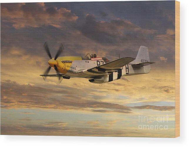 P51 Mustang Wood Print featuring the digital art P-51 Ferocious Frankie by Airpower Art