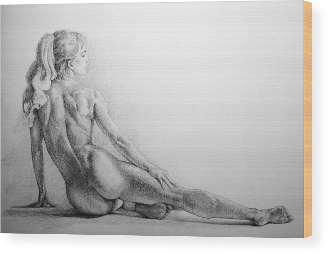 Erotic Wood Print featuring the drawing Page 16 by Dimitar Hristov