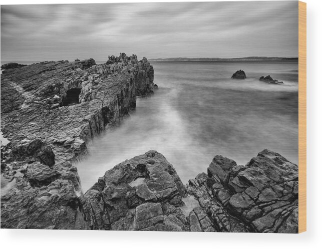 Pans Rock Wood Print featuring the photograph Ballycastle - Pans Rock to Rathlin Island by Nigel R Bell