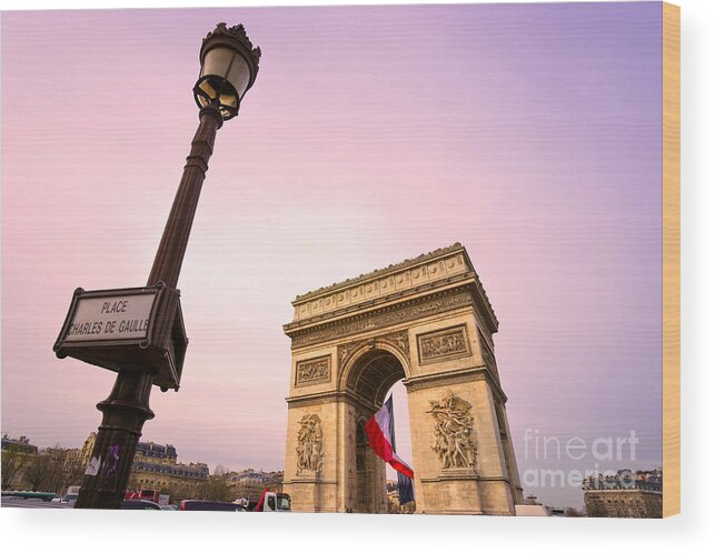 Copy Wood Print featuring the photograph Paris - Arc de Triomphe by Luciano Mortula