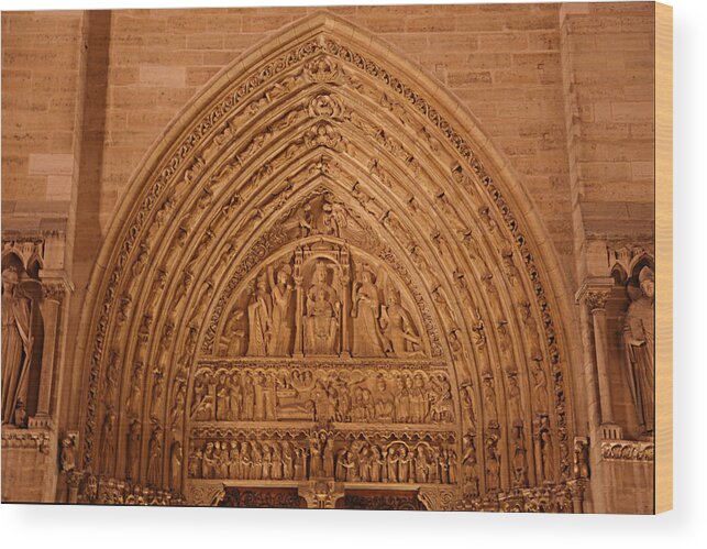 Aged Wood Print featuring the photograph Paris France - Notre Dame de Paris - 01136 by DC Photographer