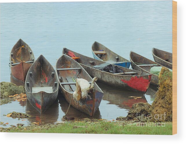 Boats Wood Print featuring the photograph Parking Boats by Jola Martysz