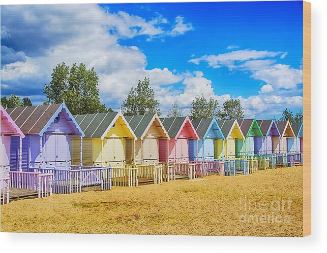 Beach Huts Canvas Wood Print featuring the photograph Pastel Beach Huts by Chris Thaxter