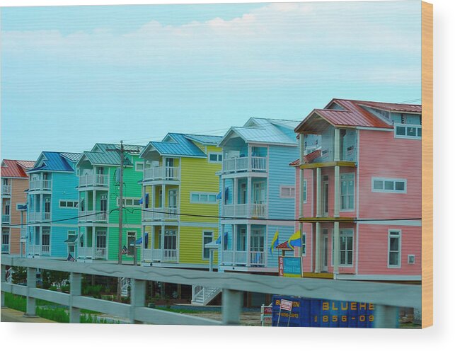 Houses Wood Print featuring the digital art Pastel Houses by Randi Grace Nilsberg