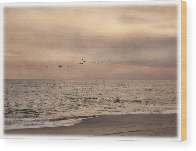 Ocean Wood Print featuring the photograph Pastel Skies by Cathy Kovarik
