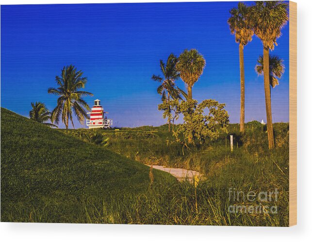 Lighthouse Wood Print featuring the photograph Pathway to the Beach by Rene Triay FineArt Photos