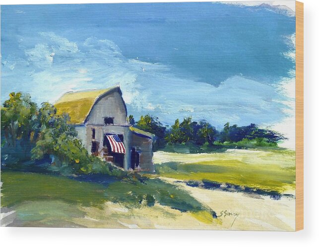 Barn Wood Print featuring the painting Patriot by Sally Simon