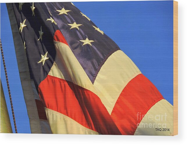 American Flag Wood Print featuring the photograph Patriotism by Tami Quigley