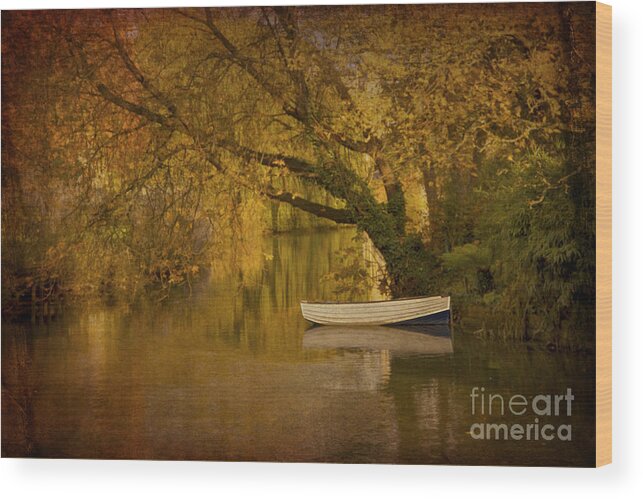 Boat Wood Print featuring the photograph Peaceful Backwater by Martyn Arnold