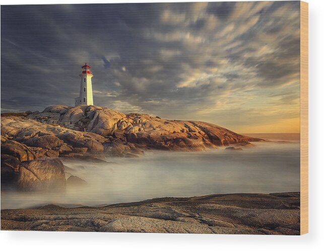 Peggy's Cove Wood Print featuring the photograph Peggy's Cove Nova Scotia by Magda Bognar