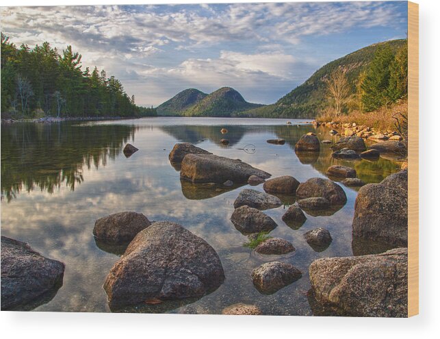 Acadia Wood Print featuring the photograph Perfect Pond by Kristopher Schoenleber