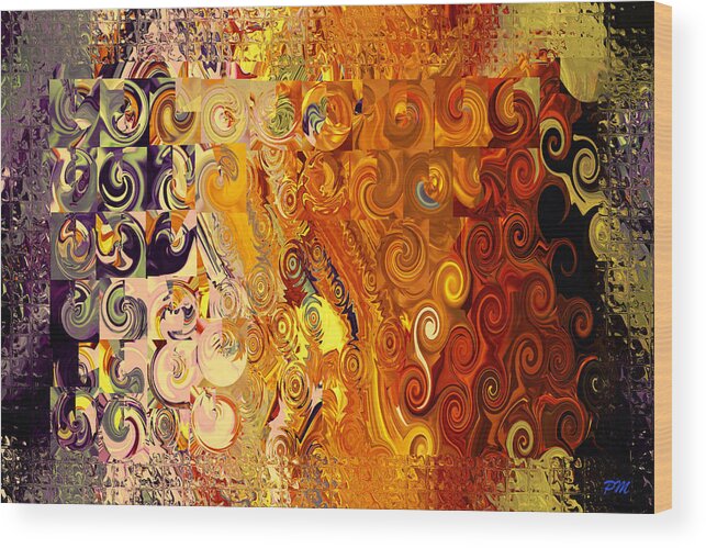 Modern Abstract Art For Canvas Wood Print featuring the digital art Philhuly Digital Glass by Phillip Mossbarger