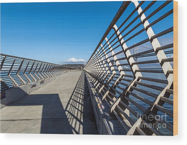 Abstract Wood Print featuring the photograph Pier Perspective by Kate Brown