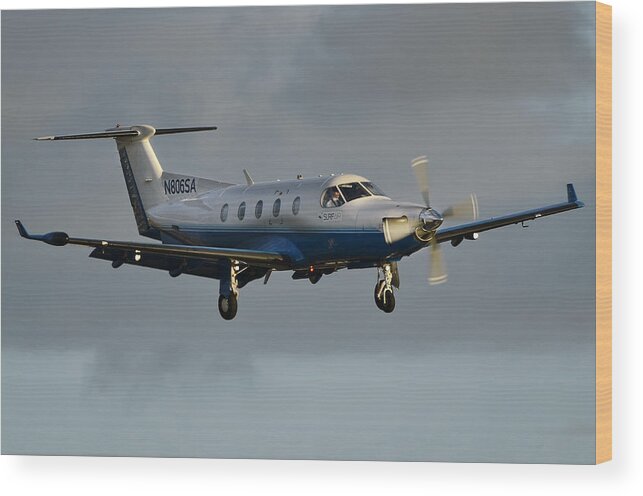 2014 James David Phenicie Wood Print featuring the photograph Pilatus Pc-12-45 by James David Phenicie