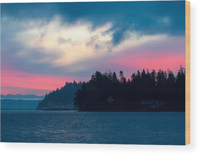Sunrise Wood Print featuring the photograph Pink Sky at Dawn by E Faithe Lester