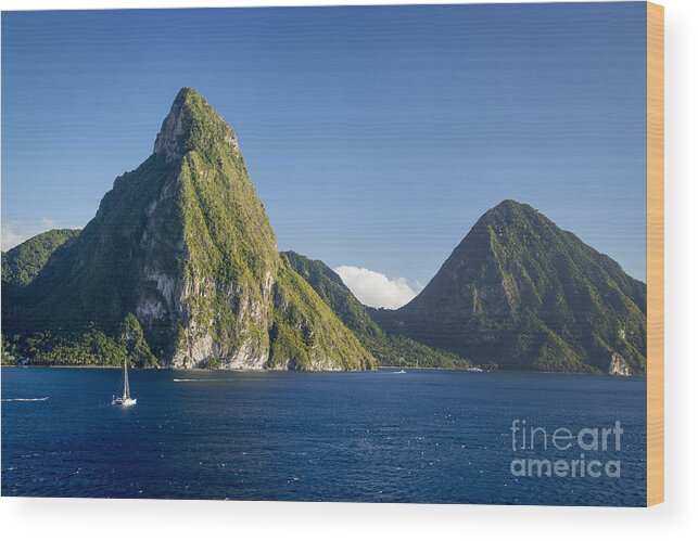 Saint Wood Print featuring the photograph Pitons - St Lucia by Brian Jannsen