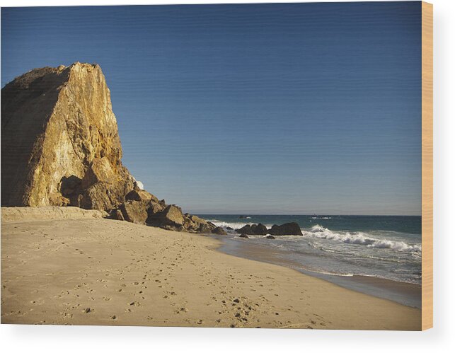 3scape Photos Wood Print featuring the photograph Point Dume at Zuma Beach by Adam Romanowicz