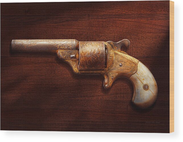 Savad Wood Print featuring the photograph Police - Gun - Mr Fancy Pants by Mike Savad