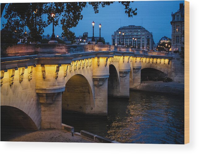 Bridge Wood Print featuring the photograph Pont Neuf Bridge - Paris France #1 by Georgia Mizuleva