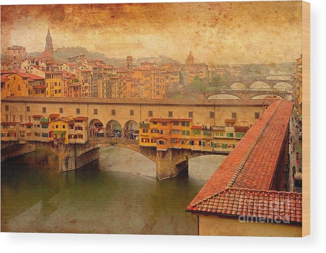  Wood Print featuring the photograph Ponte Vecchio 01 by Nicola Fiscarelli