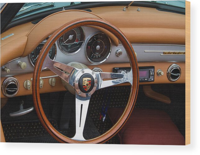 Porsche 356b Wood Print featuring the photograph Porsche 356B Super 90 Interior by Roger Mullenhour