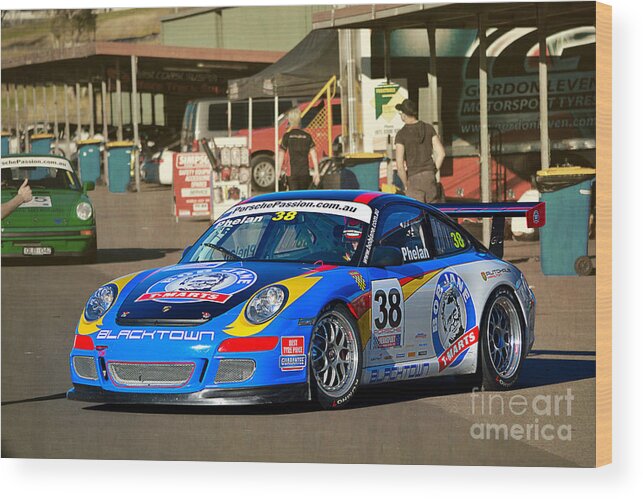 Porsche Wood Print featuring the photograph Porsche in the Pits by Stuart Row