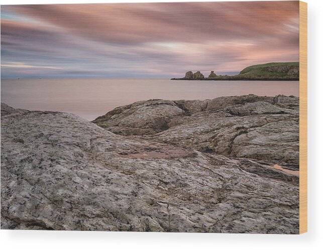 Isle Of Muck Wood Print featuring the photograph Portmuck Sunset by Nigel R Bell