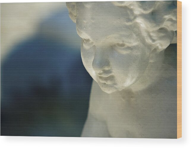 Alone Wood Print featuring the photograph Portrait of a cherub by Maria Heyens
