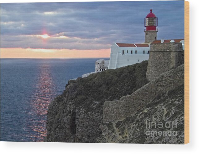 Europe Wood Print featuring the photograph Portuguese lands end by Heiko Koehrer-Wagner