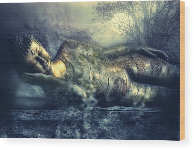 Buddha Wood Print featuring the photograph Power Of Silence by Joachim G Pinkawa