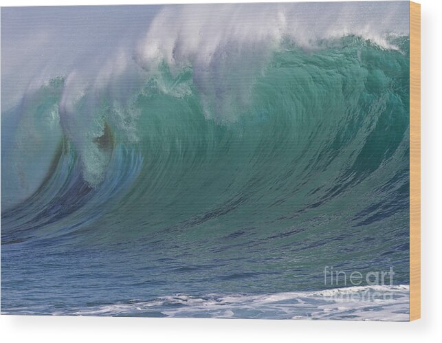 Heiko Wood Print featuring the photograph Powerful Breaking Coastal Waves by Heiko Koehrer-Wagner