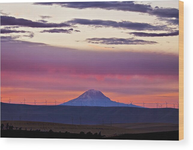 Mt Hood Wood Print featuring the photograph Powerful Sunset by Albert Seger
